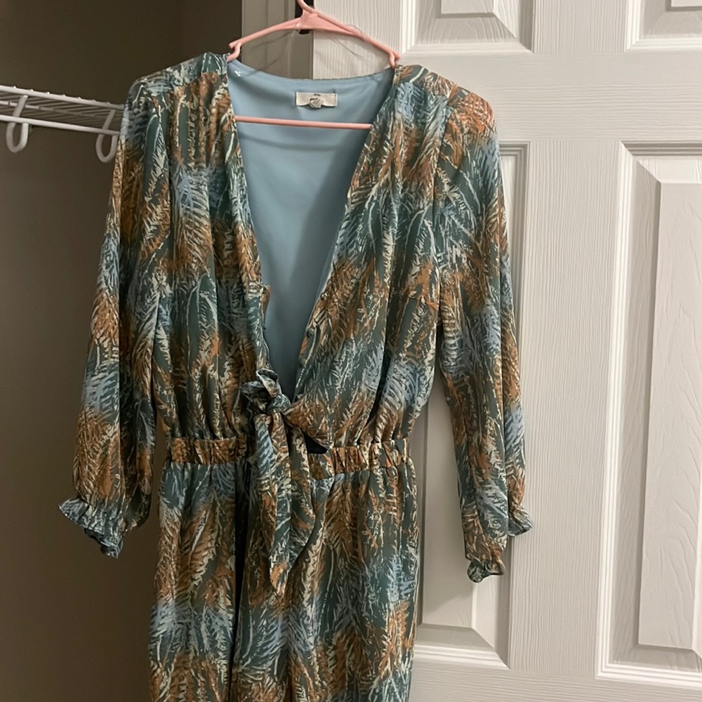 Floral romper (blue and green tones)